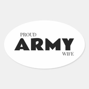 Sticker Ovale Femme fière d'un soldat