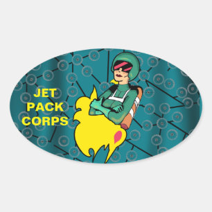 STICKER OVALE FEMME ROCKET