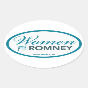 Sticker Ovale Femmes pour Mitt Romney 2012 (autocollant ovale
