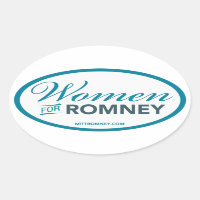 Femmes Pour Mitt Romney 2012 (Sticker Oval Blanc)