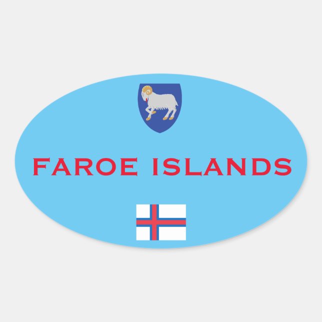 Sticker Ovale Féroé Island Euro-Style Oval Ticker (Devant)