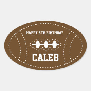 Sticker Ovale Fête d'anniversaire de Baby Shower de football piq