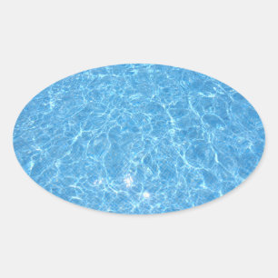 Sticker Ovale Fête de piscine personnalisée Élégant Vide tendanc