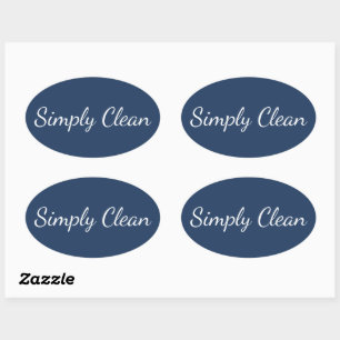 Sticker Ovale Feuille d'autocollants ovale bleu marine Simply Cl