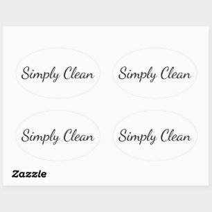 Sticker Ovale Feuille d'autocollants ovale Simply Clean avec tex
