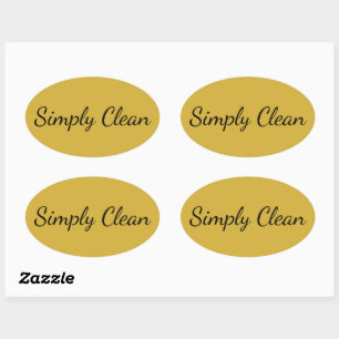 Sticker Ovale Feuille d'autocollants ovales en or M texte person