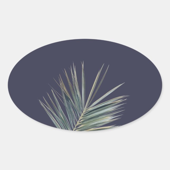 Sticker Ovale Feuille verte pâle (Devant)