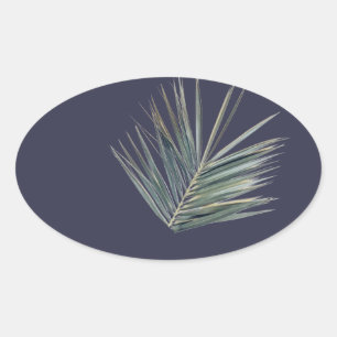 Sticker Ovale Feuille verte pâle