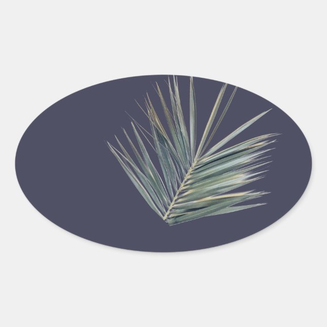 Sticker Ovale Feuille verte pâle (Devant)