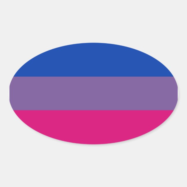 Sticker Ovale Fier bisexuel (Devant)