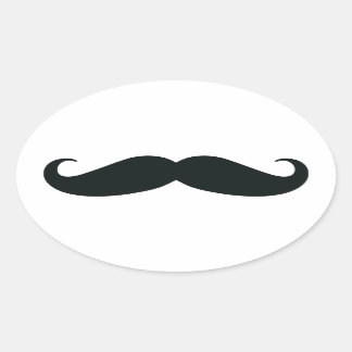 Sticker Ovale Fier de ma cachette....Mustache