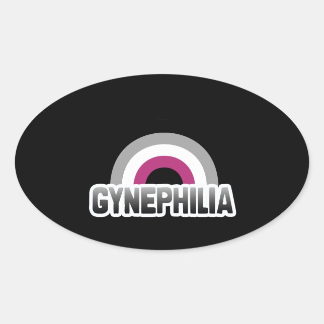 Sticker Ovale Fierté de la gynéphilie (Devant)