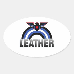 Sticker Ovale Fierté de l'aigle en cuir