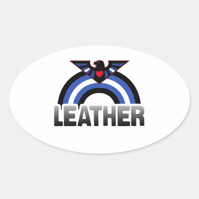 Sticker Ovale Fierté de l'aigle en cuir (Devant)