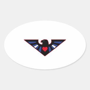 Sticker Ovale Fierté de l'aigle en cuir