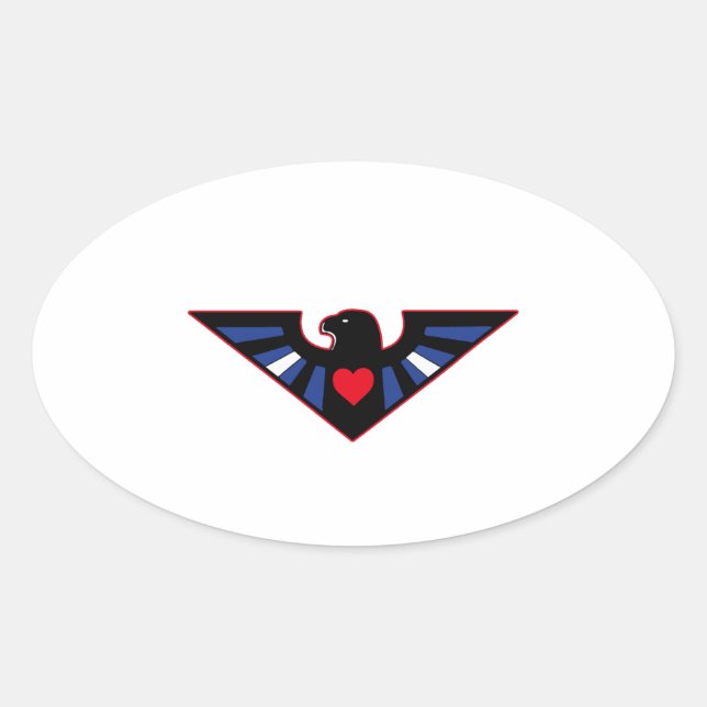 Sticker Ovale Fierté de l'aigle en cuir (Devant)