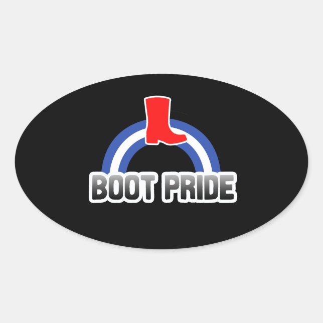 Sticker Ovale Fierté des bottes (Devant)