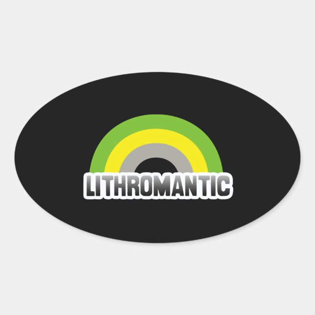 Sticker Ovale Fierté lithromantique (Devant)