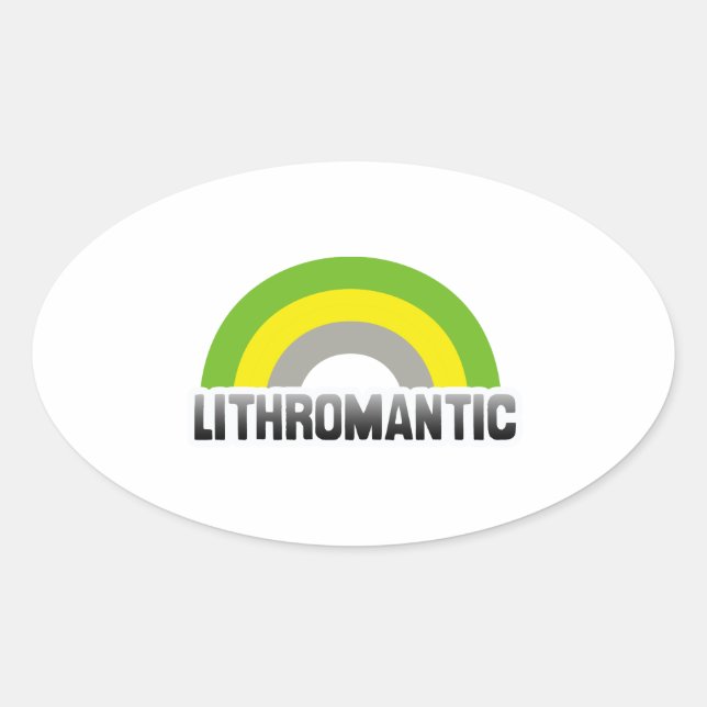 Sticker Ovale Fierté lithromantique (Devant)