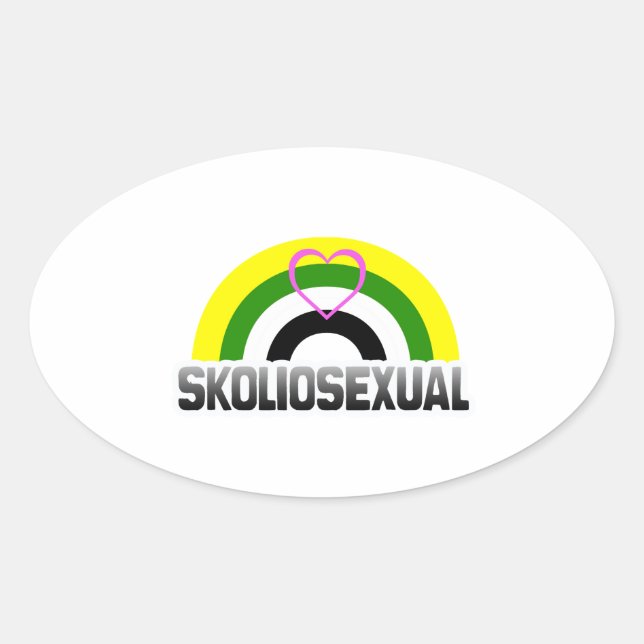 Sticker Ovale Fierté skoliosexuelle (Devant)
