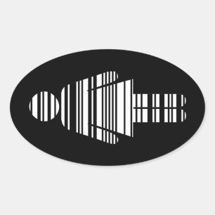 Sticker Ovale fille de code barre