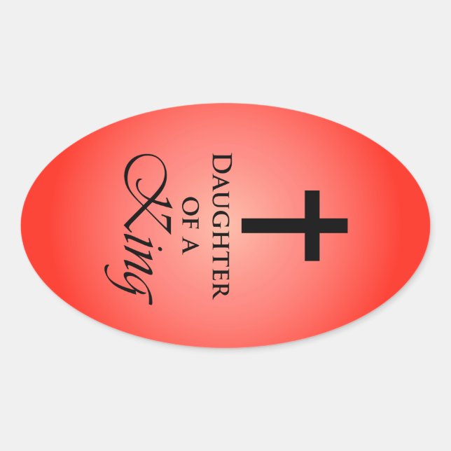 Sticker Ovale Fille d'un roi (Devant)