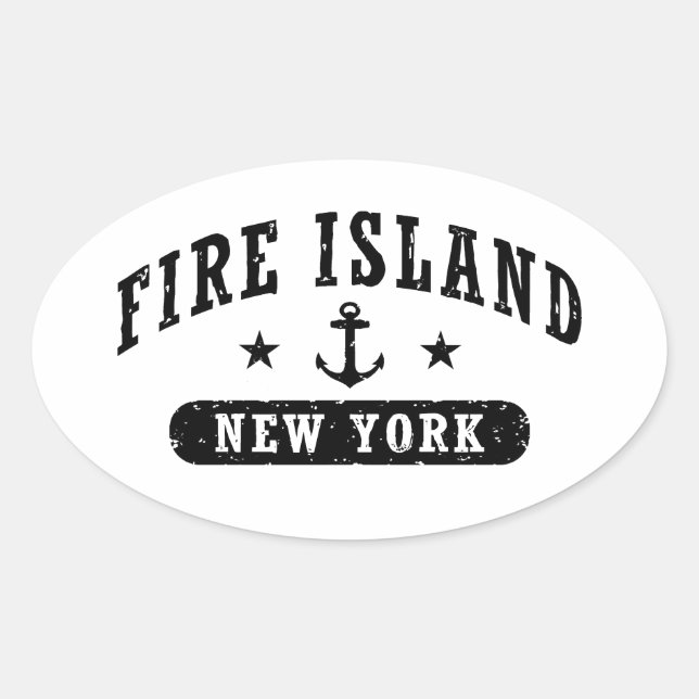 Sticker Ovale Fire Island New York (Devant)