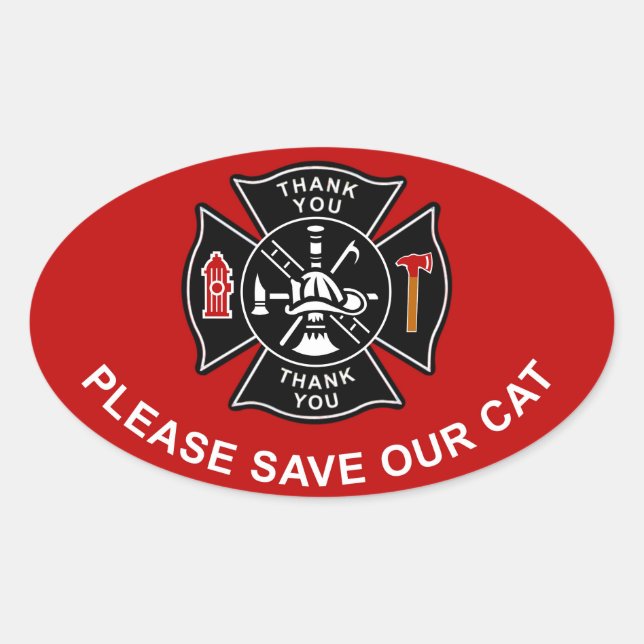 STICKER OVALE FIREFIGHTERS'IL VOUS PLAÎT ENREGISTRER NOTRE STICK (Devant)