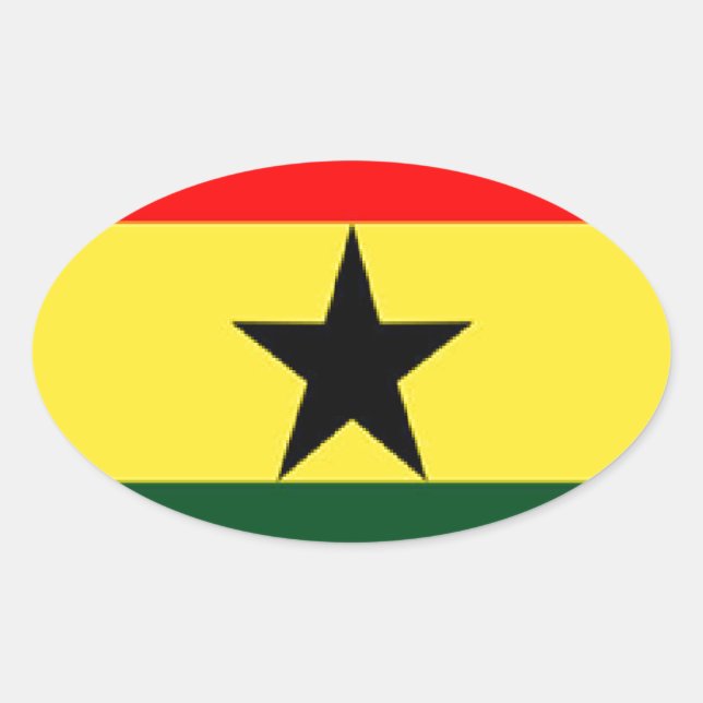 Sticker Ovale Flag du Ghana (Devant)