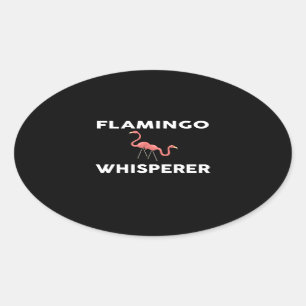 Sticker Ovale Flamant rose Whisperer Flamants roses de nouveauté