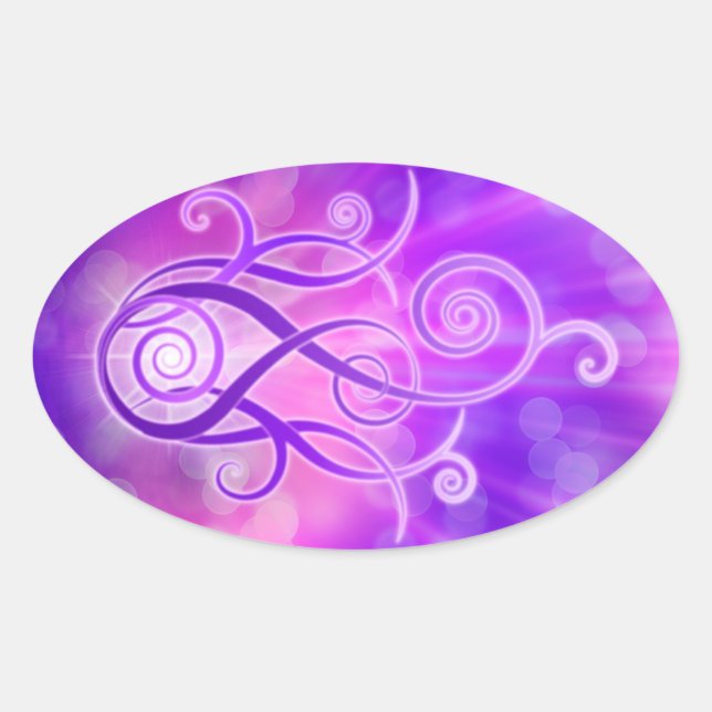 Sticker Ovale Flamme violette/feu violet (Devant)
