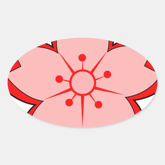 Sticker Ovale Fleur de cerisier japonaise (Devant)