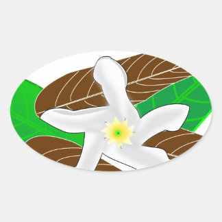 Sticker Ovale Fleur de forêt tropicale tropicale