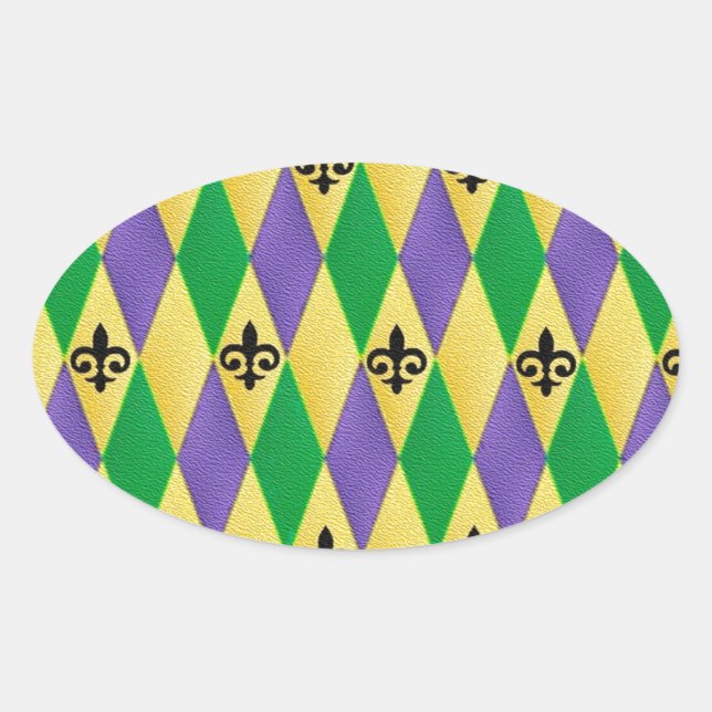 Sticker Ovale Fleur de lis (Devant)