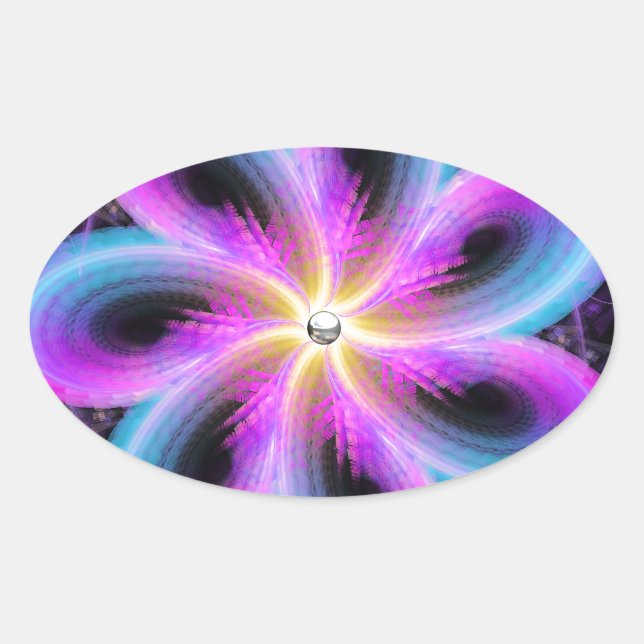 Sticker Ovale Fleur de minuit (Devant)