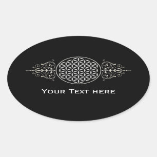 Sticker Ovale Fleur de vie / Blume des Lebens - vintage II