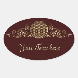 Sticker Ovale Fleur de vie / Blume des Lebens - vintage IV