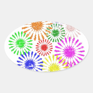 Sticker Ovale Fleur en panne
