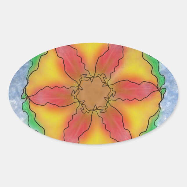 Sticker Ovale Fleur impeccable (Devant)