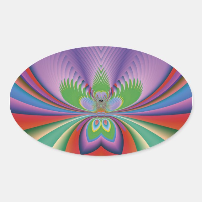 Sticker Ovale Fleur violette (Devant)