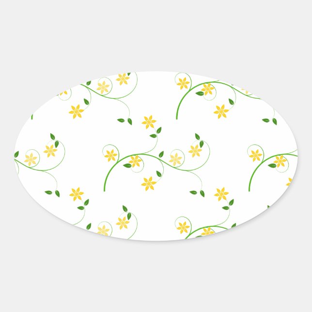 Sticker Ovale Flore et Fleurs (Devant)