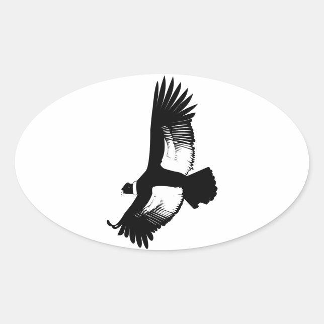 Sticker Ovale Flying Andean Condor (Devant)