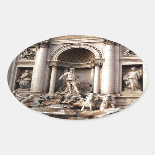 Sticker Ovale Fontaine de Trevi Rome Italie Voyage