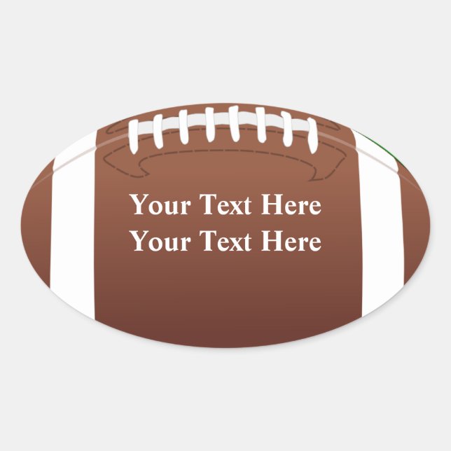 Sticker Ovale Football Thème Anniversaire Fête Favoriser Label (Devant)