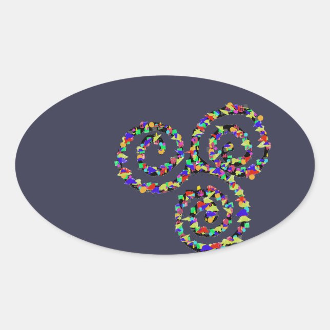 Sticker Ovale Force de Triskelion celtique (Devant)