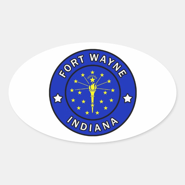 Sticker Ovale Fort Wayne Indiana (Devant)