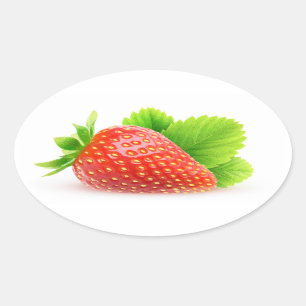Sticker Ovale Fraise