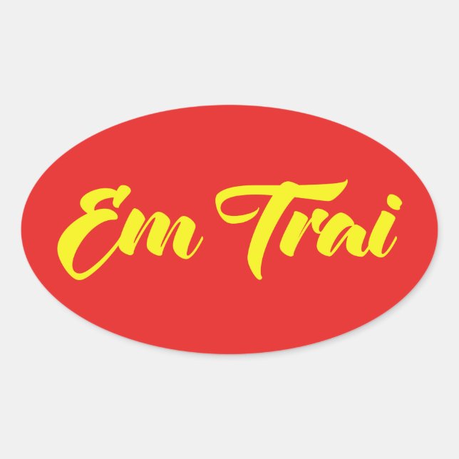 Sticker Ovale Frère Vietnamien (Jeune) - Em Trai ~ Tiêt Viêt (Devant)