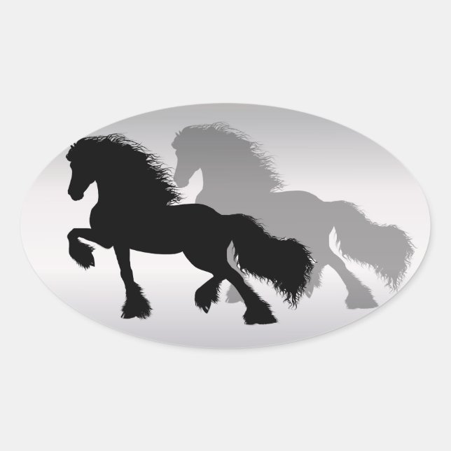 Sticker Ovale Fries Paard (Devant)