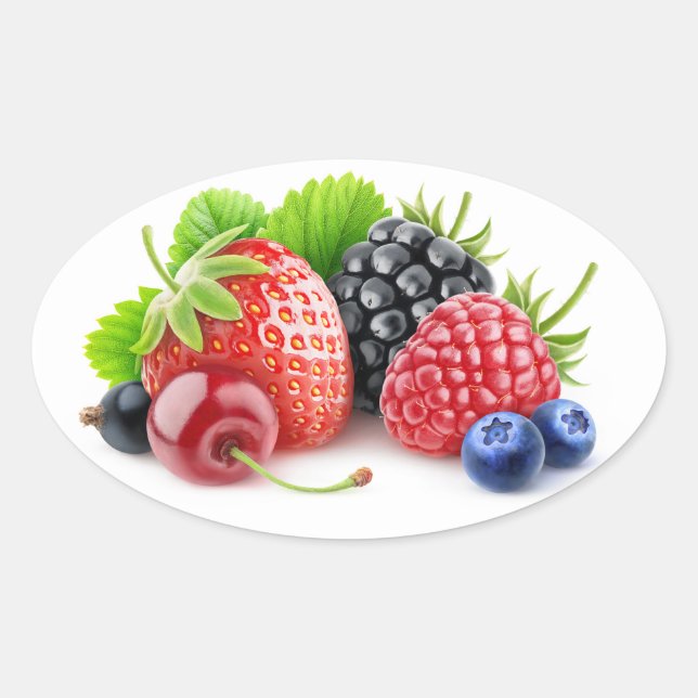 Sticker Ovale Fruits frais (Devant)